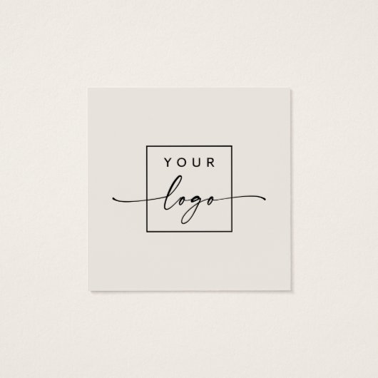 Matig minimaal vierkant lichtbruin etiket vierkante visitekaartjes (Achterkant)