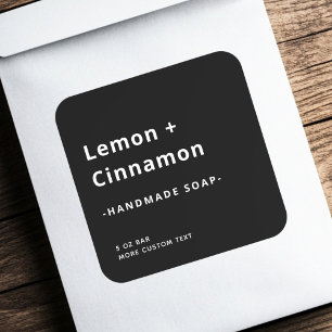 Matig minimaal vierkant zwart productlabel vierkante sticker