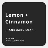 Matig minimaal vierkant zwart productlabel vierkante sticker (Voorkant)