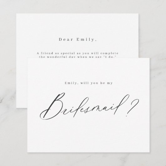 Matig minimaal zou u mijn bruidsmeisje manuscript  kaart (Voorkant / Achterkant)
