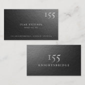 Matig minimaal zwart en zilvervet in reliëf Logo Visitekaartje (Voorkant / Achterkant)