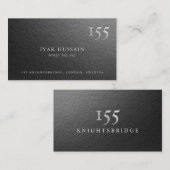 Matig minimaal zwart en zilvervet Logo Visitekaartje (Voorkant / Achterkant)