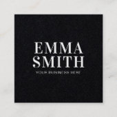 Matig minimaal zwart vierkante visitekaartje (Voorkant)