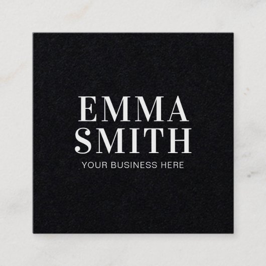Matig minimaal zwart vierkante visitekaartje (Voorkant)