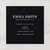 Matig minimaal zwart vierkante visitekaartje (Achterkant)