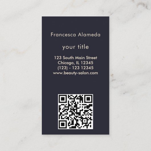 Matig minimaal zwart wit 1 foto verticaal visitekaartje (Achterkant)