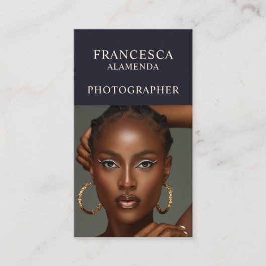 Matig minimaal zwart wit 1 foto verticaal visitekaartje (Voorkant)