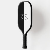 Matig minimaal zwart-wit monogram pickleball paddle (Links)