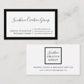 Matig minimaal zwart-wit visitekaartje (Voorkant / Achterkant)