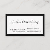 Matig minimaal zwart-wit visitekaartje (Voorkant)