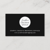 Matig minimaal zwart-wit visitekaartje (Achterkant)