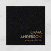 Matig minimaal zwart zwart zwart zwart monochrome vierkante visitekaartje (Voorkant)