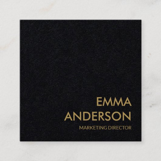 Matig minimaal zwart zwart zwart zwart monochrome  vierkante visitekaartje (Voorkant)