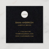 Matig minimaal zwart zwart zwart zwart monochrome vierkante visitekaartje (Achterkant)