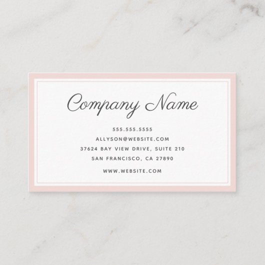 Matig Minimale Blush Visitekaartje (Achterkant)