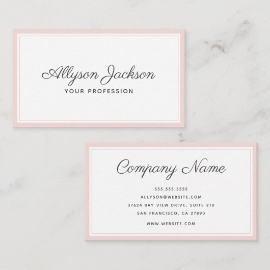 Matig Minimale Blush Visitekaartje (Voorkant / Achterkant)