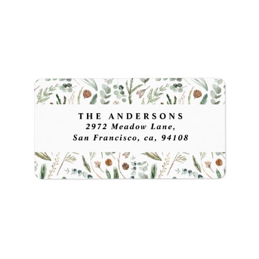 Matig minimale botanische elegant eucalyptus etiket (Voorkant)