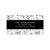 Matig minimale botanische elegant eucalyptus zwart etiket (Voorkant)