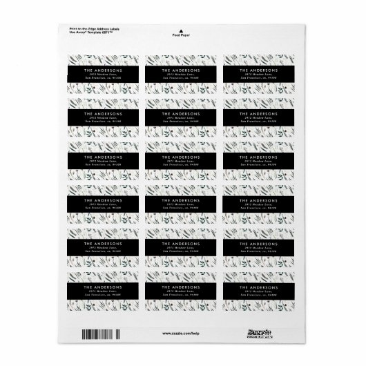 Matig minimale botanische elegant eucalyptus zwart etiket (Full Sheet)