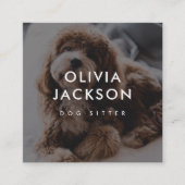 Matig minimale doekzetter Trainer Dog Sitter Vierkante Visitekaartje (Voorkant)