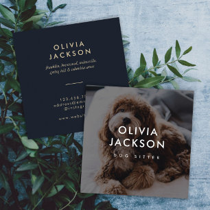 Matig minimale doekzetter Trainer Dog Sitter Vierkante Visitekaartje