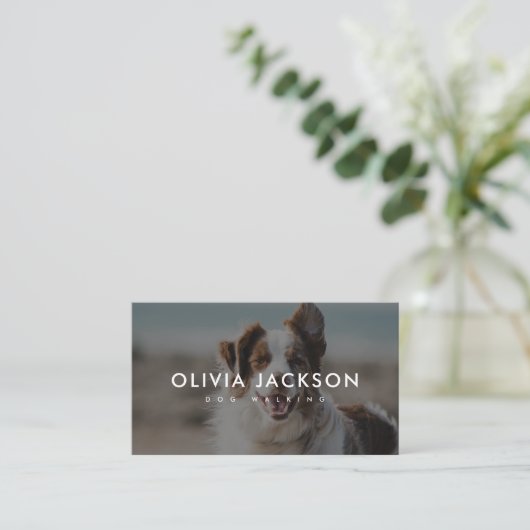 Matig minimale hondenrooster visitekaartje (Staand voorkant)