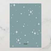 Matig minimale kerstblauw elegant folie feestdagenkaart (Achterkant)