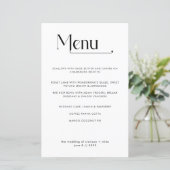 Matig Minimale Typografie Menu Dinner Wedding (Staand voorkant)