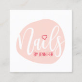 Matig minimale zwarte roze hartnagels vierkante visitekaartje (Voorkant)