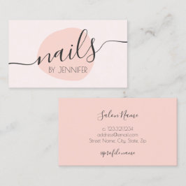 Matig minimale zwarte roze nagels visitekaartje