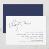 Matig minimalisme Navy BlueScript repesal Dinner Kaart (Voorkant / Achterkant)