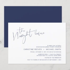 Matig minimalisme Navy BlueScript repesal Dinner Kaart
