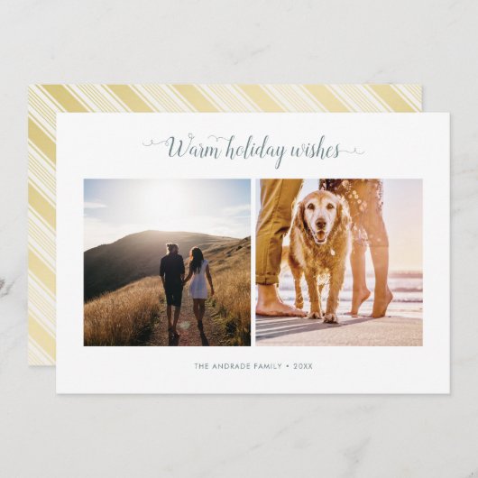 Matig, minimalistisch, eenvoudig script voor kerst feestdagenkaart (Voorkant / Achterkant)