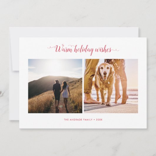 Matig, minimalistisch, eenvoudig script voor kerst feestdagenkaart (Voorkant)