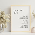 Matig Minimalistisch haakbalkteken voor bruiloft Poster<br><div class="desc">Aangepast ontwerp voor het menu met een dessertbalk met een zwart-wit,  modern,  minimalistisch ontwerp.</div>