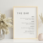 Matig Minimalistisch menu Bindbalk Poster<br><div class="desc">Aangepast ontworpen streepjesmenusymbool met zwart-wit modern minimalistisch ontwerp.</div>