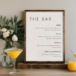 Matig Minimalistisch menu Bindbalk Poster<br><div class="desc">Aangepast ontworpen streepjesmenusymbool met zwart-wit modern minimalistisch ontwerp.</div>