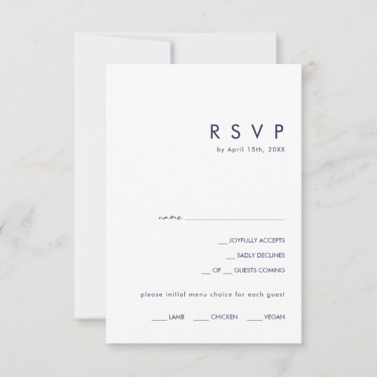 Matig minimalistisch menu Blauw van de marine Keuz (Voorkant)