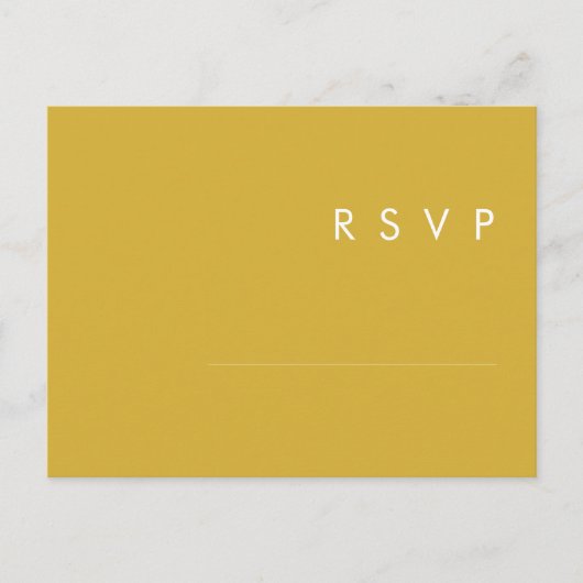 Matig Minimalistisch menu Gold Keuze RSVP-kaart (Voorkant)