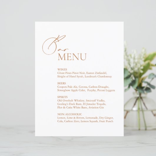 Matig Minimalistisch menu Wisbalk (Staand voorkant)