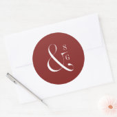 Matig minimalistisch monogram van een echtpaar ronde sticker (Envelop)