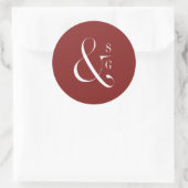 Matig minimalistisch monogram van een echtpaar ronde sticker (Tas)
