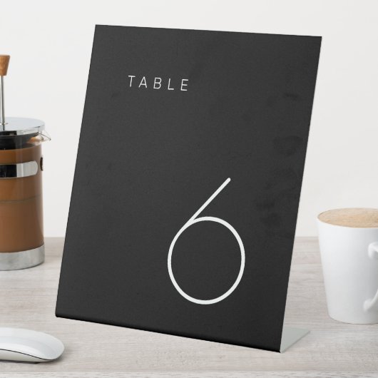 Matig Minimalistisch tabblad Zwart-wit tabelnummer Reclamebord Met Voetstuk (Insitu)