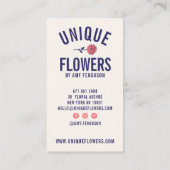 Matig, minimalistisch, trendy blauwe roze roze roz visitekaartje (Achterkant)