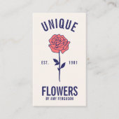 Matig, minimalistisch, trendy blauwe roze roze roz visitekaartje (Voorkant)