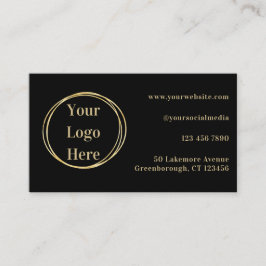 Matig Minimalistisch Zwart Gold Visitekaartje
