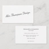 Matig Minimalistisch zwart-witscript Visitekaartje (Voorkant / Achterkant)