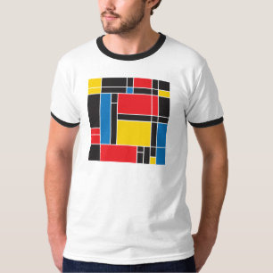 Matig Mondriaan geïnspireerd grafisch T-shirt
