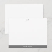 Matig monogram aap grijs Persoonlijk Stationery Nr Notitiekaartje (Voorkant / Achterkant)