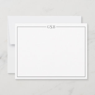 Matig monogram aap grijs Persoonlijk Stationery Nr Notitiekaartje